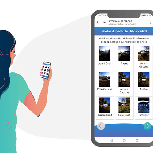 Un client prend sa voiture en photo pour estimer la reprise 