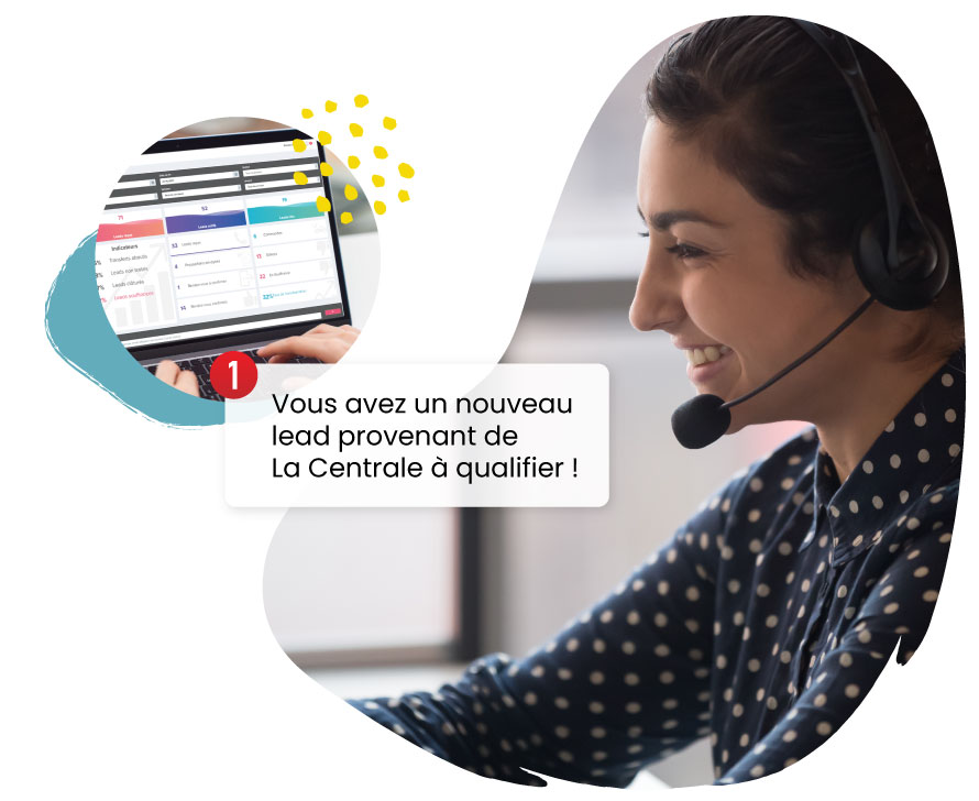 Une opératrice reçoit un leads La Centrale à qualifier sur UpYourLeads